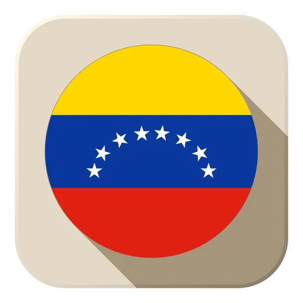 Venezuela Flagge Button Icon Modern — Stockvektor