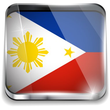 Filipinler bayrağı uygulama kare düğmeler