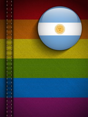 kot kumaş dokusu Arjantin gay bayrak düğmesini