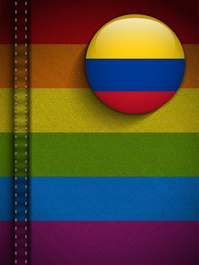 kot kumaş dokusu Kolombiya gay bayrak düğmesini