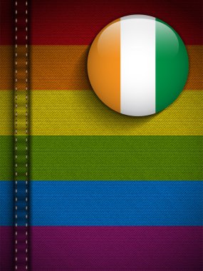 kot kumaş dokusu İrlanda gay bayrak düğmesini
