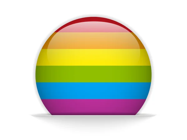 Полосатая кнопка круга геев — стоковый вектор