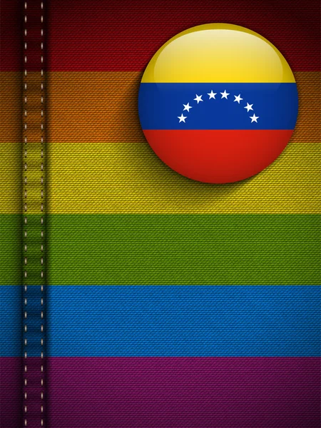 同性恋旗帜牛仔裤面料质地委内瑞拉 — 图库矢量图片