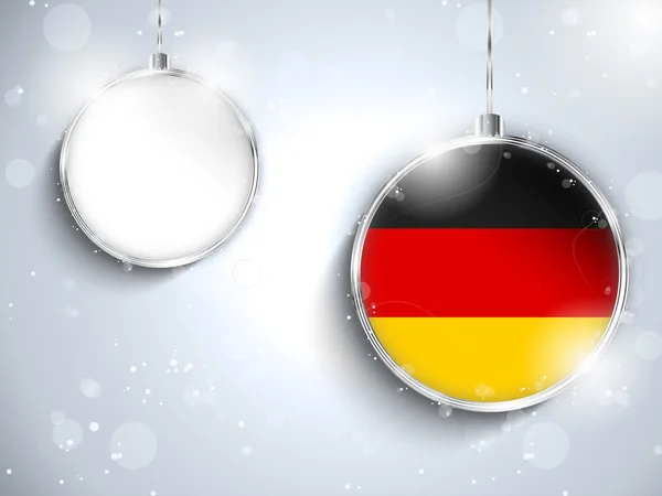 Feliz Navidad Bola de Plata con Bandera Alemania — Archivo Imágenes Vectoriales