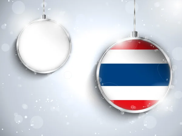 Merry Christmas Silver Ball with Flag Thailand — Stock Vector