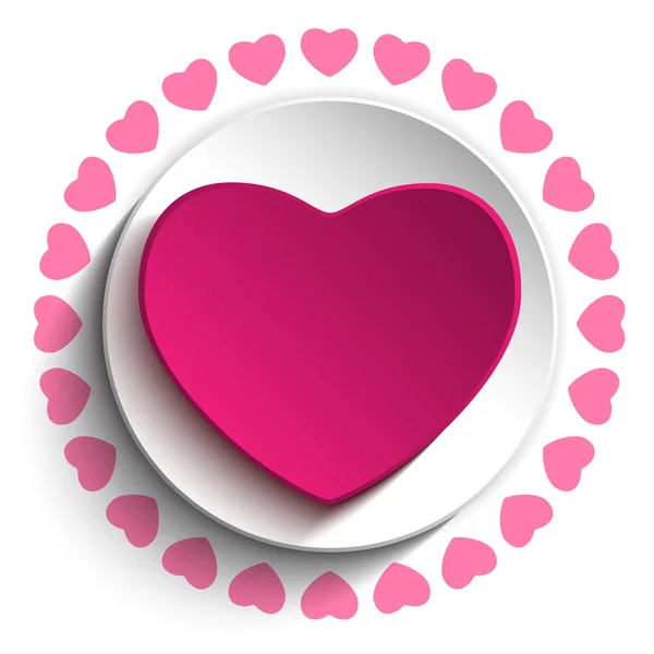 Valentine dag liefde hart roze achtergrond — Stockvector