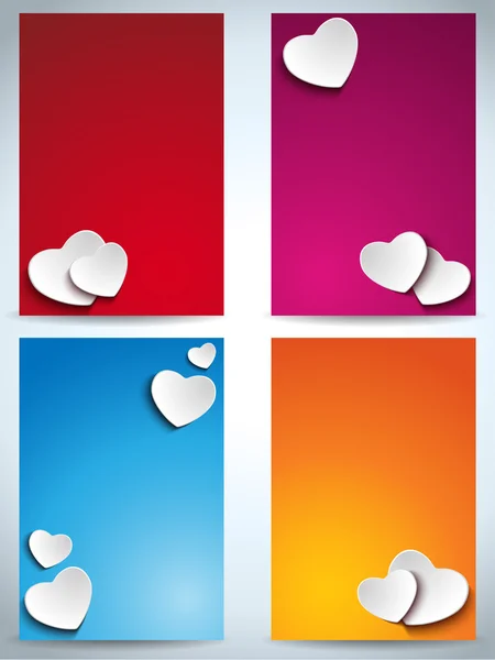 Valentines Day Set of Four Web Banners — Stock Vector