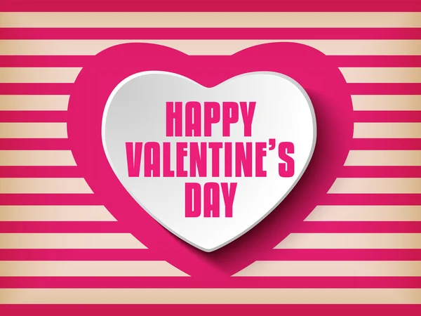 Valentine dag hart op retro achtergrond — Stockvector
