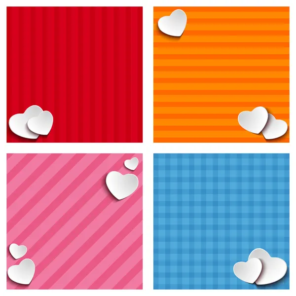 Día de San Valentín Conjunto de Cuatro Banners Web — Vector de stock