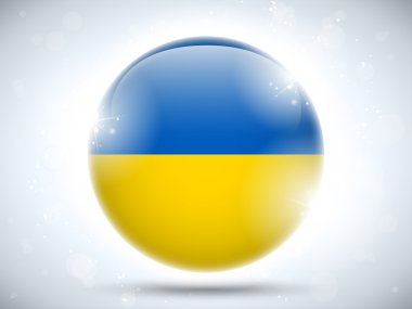 Ukrayna bayrağı parlak düğme