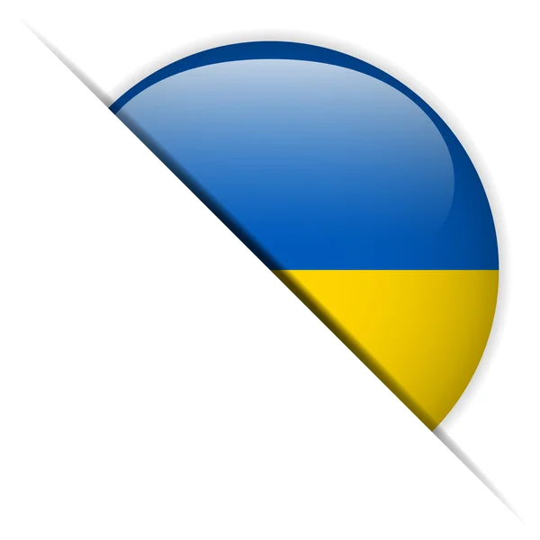 Oekraïne vlag glanzende knop — Stockvector