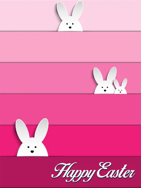 Easter Rabbit Bunny on Pink Background — Stock Vector