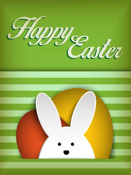 复活节兔子兔子绿色背景 — 图库矢量图片