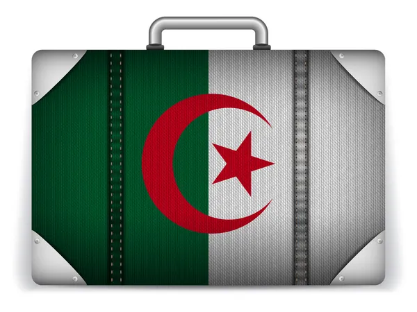 Algieria podróży bagażu z flagą na wakacje — Wektor stockowy