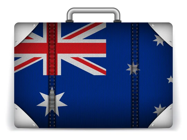 Αυστραλία ταξιδιού αποσκευών με σημαία για διακοπές — Διανυσματικό Αρχείο