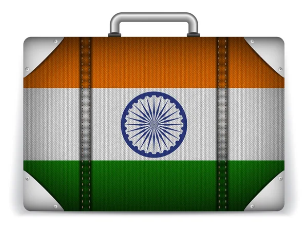 India Travel Luggage with Flag for Vacation — Stock Vector