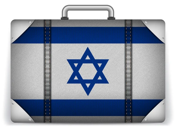 Israel bagagem de viagem com bandeira para férias — Vetor de Stock