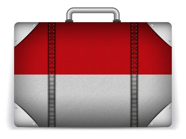 Monaco reizen bagage met vlag voor vakantie — Stockvector