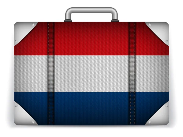 Pays-Bas bagages de voyage avec drapeau pour les vacances — Image vectorielle