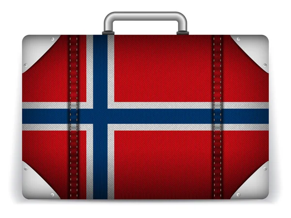 Noruega Equipaje de viaje con bandera para vacaciones — Vector de stock