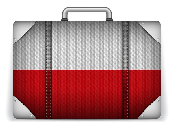 Polen reizen bagage met vlag voor vakantie — Stockvector