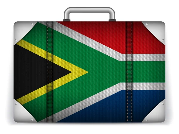 África do Sul bagagem de viagem com bandeira para férias — Vetor de Stock