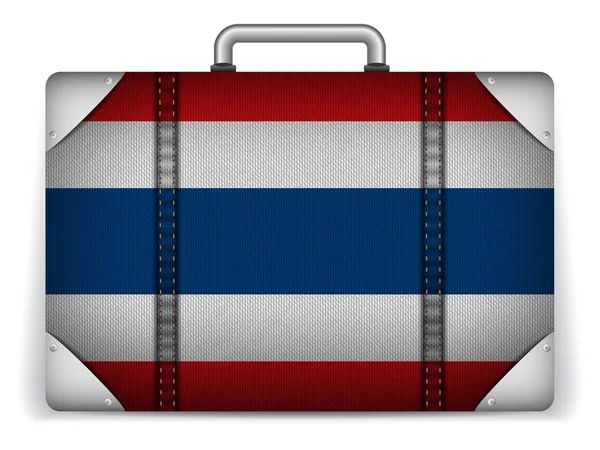 Tailandia Equipaje de viaje con bandera para vacaciones — Vector de stock