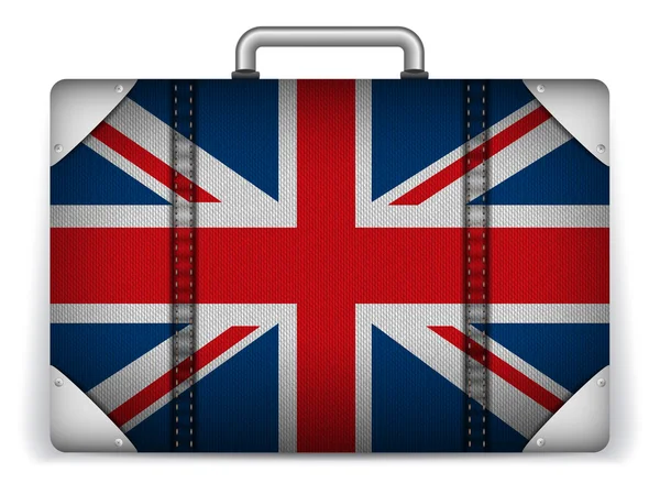 Ηνωμένο Βασίλειο ταξιδιού αποσκευών με σημαία για διακοπές — Διανυσματικό Αρχείο