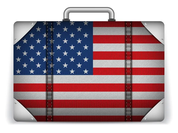 USA Bagages de voyage avec drapeau pour les vacances — Image vectorielle