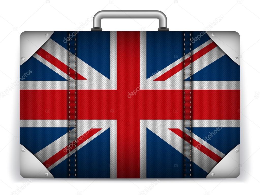 UK Travel Luggage with Flag for Vacation