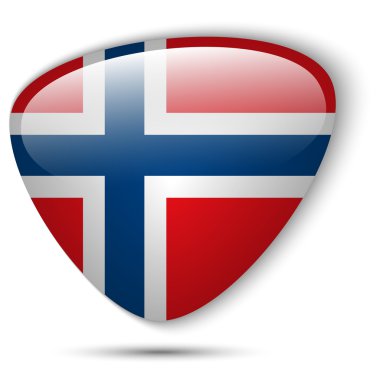 Norveç bayrağı parlak düğme