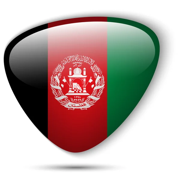Afganistan bayrağı parlak düğme — Stok Vektör
