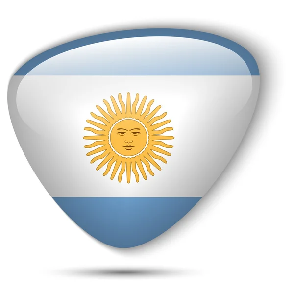 아르헨티나 국기 광택 버튼 — 스톡 벡터