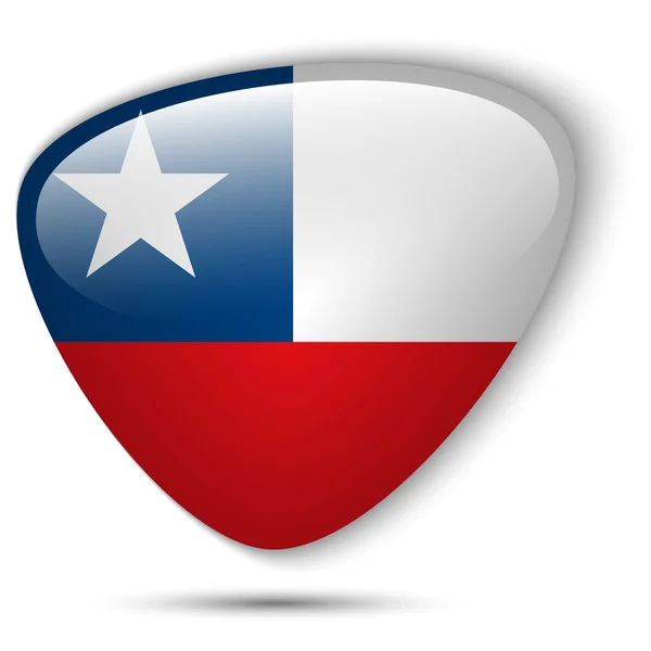 Прапор Чилі глянсовий кнопки — стоковий вектор