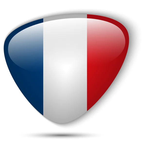 France Drapeau bouton brillant — Image vectorielle