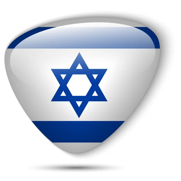 Israël vlag glanzende knop — Stockvector