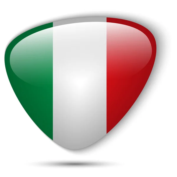 Italien Flagge glänzend Knopf — Stockvektor