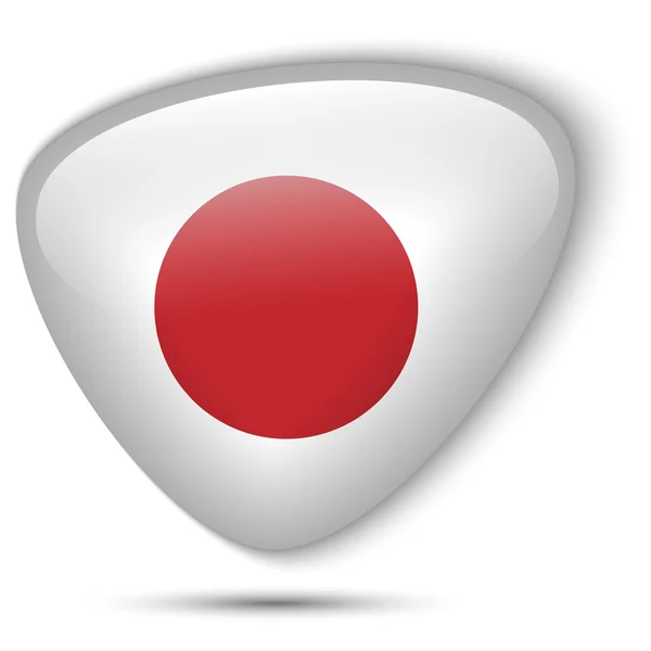 Japán zászló fényes gomb — Stock Vector