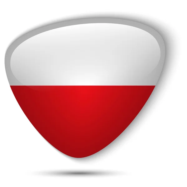 Polonia Bandera botón brillante — Vector de stock