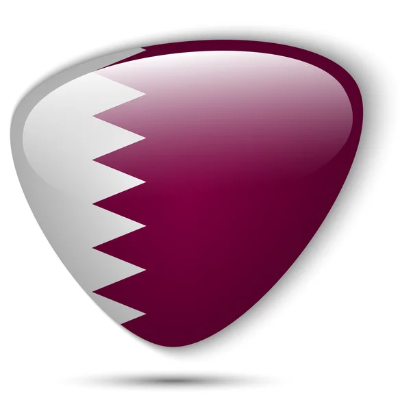 Qatar Flag Glossy Button — Stock Vector