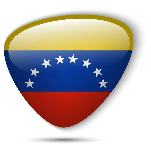 Venezuela Bandeira botão brilhante — Vetor de Stock