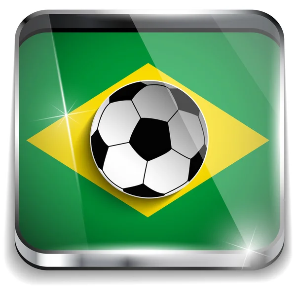 Brazil Flag with Soccer Ball — Stock Vector