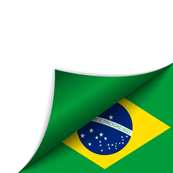 Brasil País Bandeira Turning Page —  Vetores de Stock