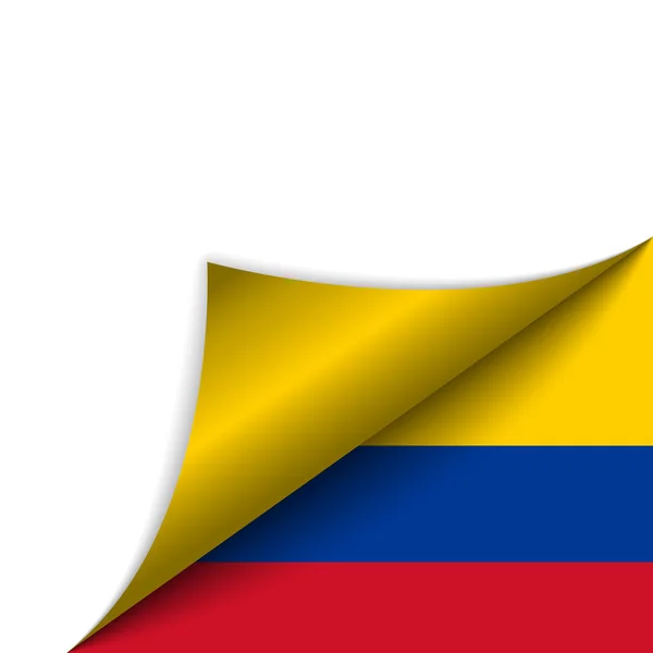 Colômbia País Bandeira Turning Page — Vetor de Stock