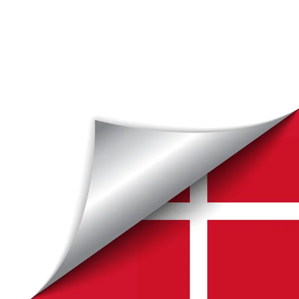 Danmark land flagga roterande sida — Stock vektor