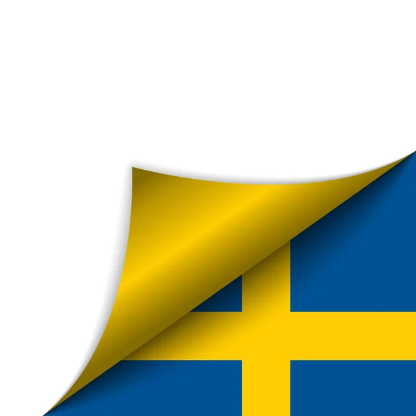 Suécia País Bandeira Turning Page — Vetor de Stock