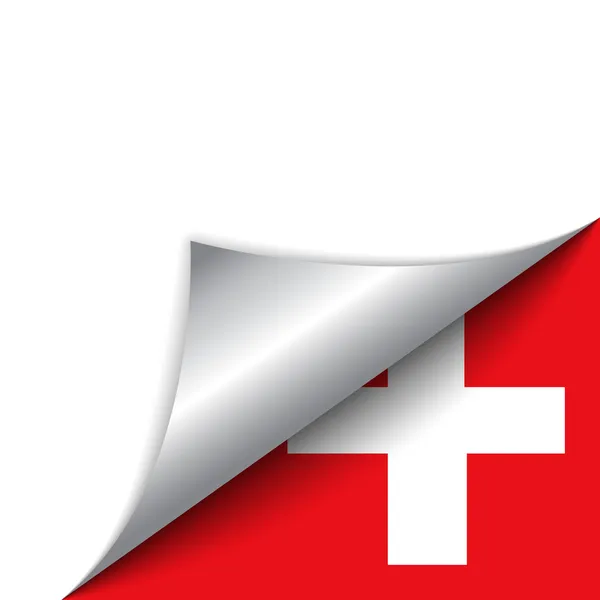 Switzerland Country Flag Turning Page — Stock Vector