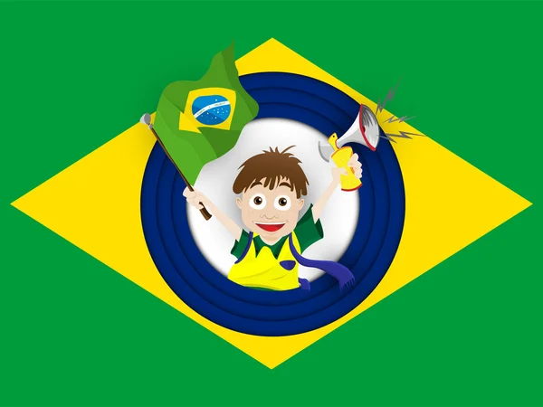 Brazil Sport Fan — Stock Vector