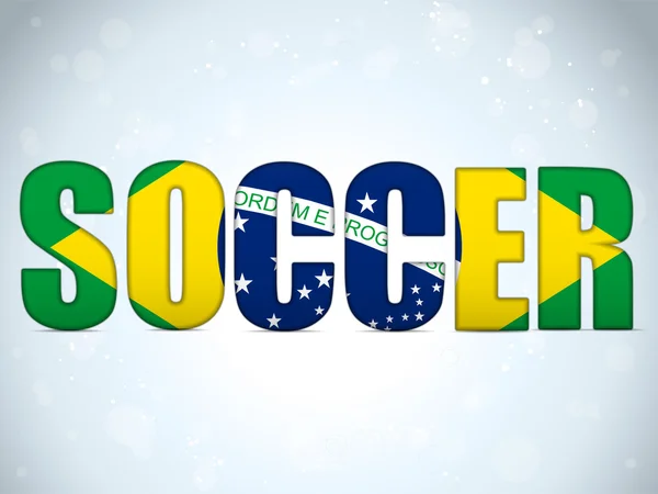 巴西 2014年足球与巴西国旗 — 图库矢量图片