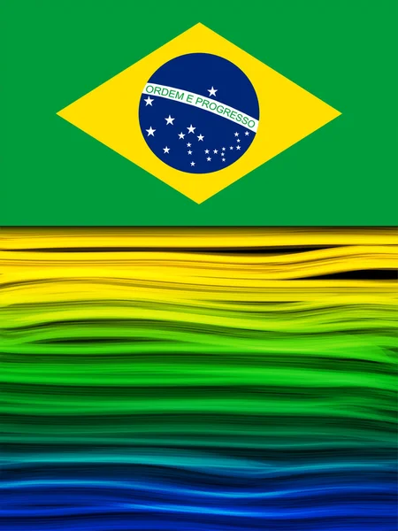 Ola de bandera de Brasil — Vector de stock